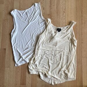 BUNDLE! 2 G by Giuliana Women's Tank Tops - White and Cream